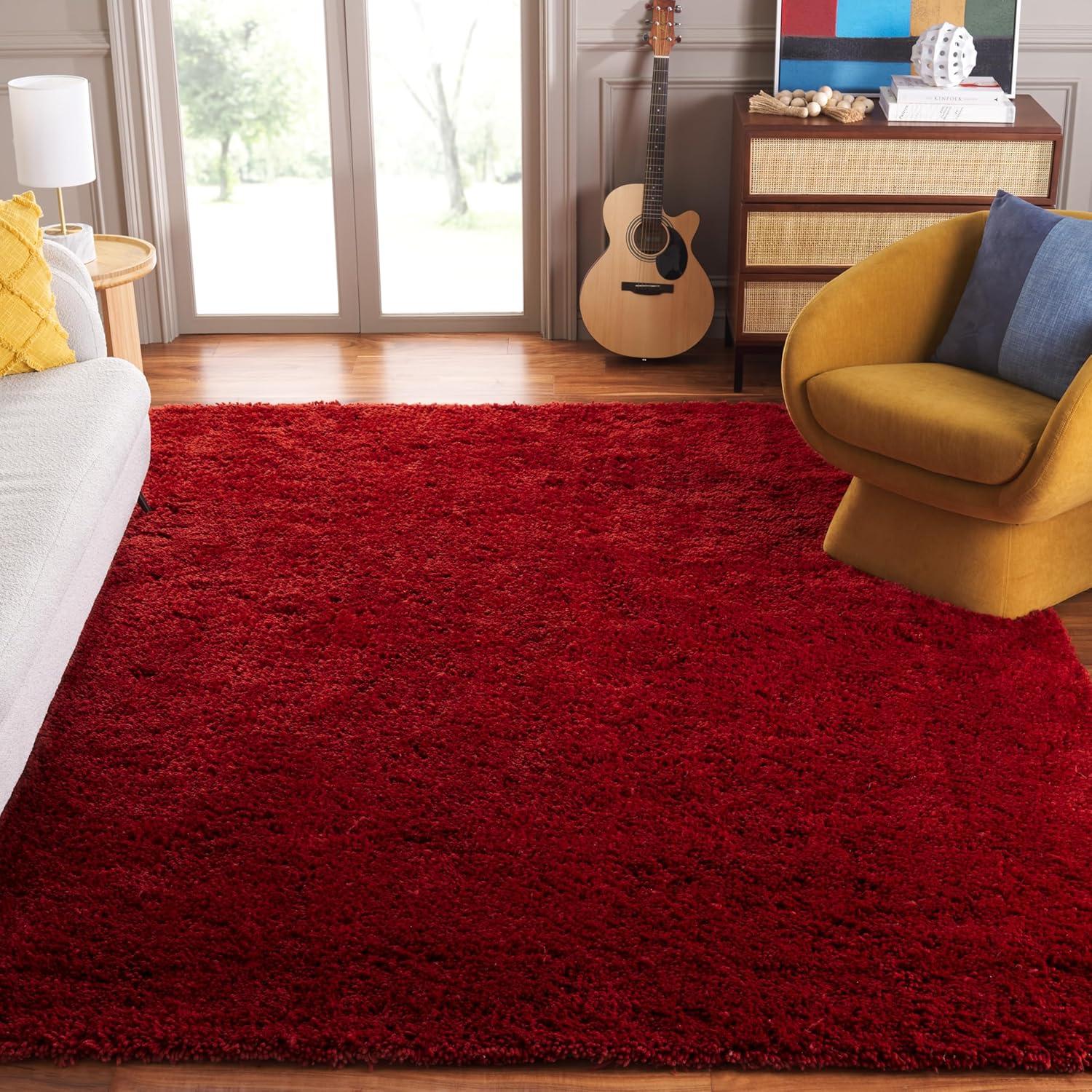 image:imageSAFAVIEH Classic Shag Collection Area Rug 5 x 8 Lime Handmade 175inch Thick Ideal for High Traffic Areas in Living Room Bedroom SG240BRust