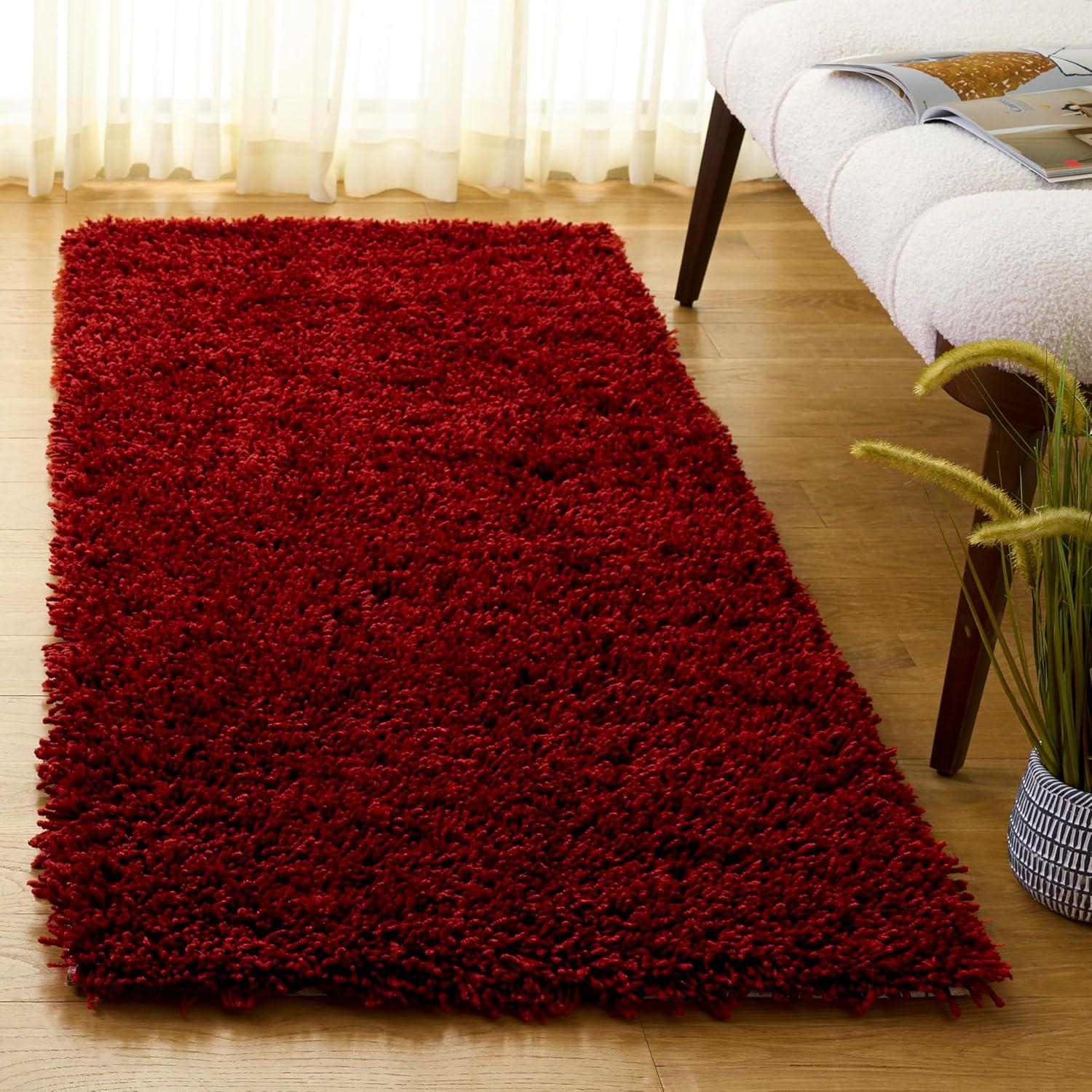 image:imageSAFAVIEH Classic Shag Collection Area Rug 5 x 8 Lime Handmade 175inch Thick Ideal for High Traffic Areas in Living Room Bedroom SG240BRust