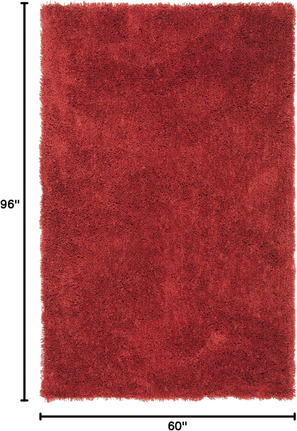 image:imageSAFAVIEH Classic Shag Collection Area Rug 5 x 8 Lime Handmade 175inch Thick Ideal for High Traffic Areas in Living Room Bedroom SG240BRust