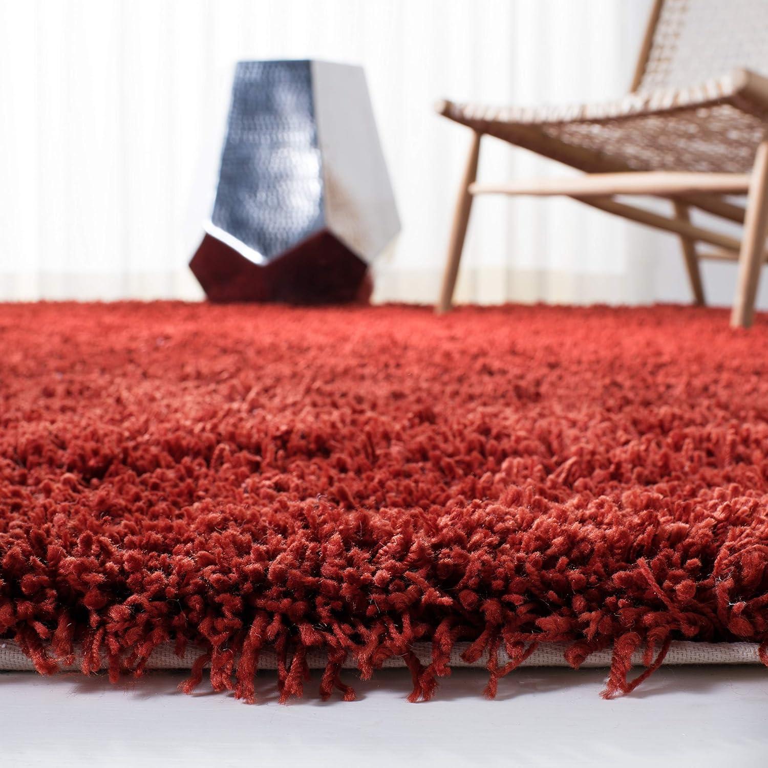 image:imageSAFAVIEH Classic Shag Collection Area Rug 5 x 8 Lime Handmade 175inch Thick Ideal for High Traffic Areas in Living Room Bedroom SG240BRust