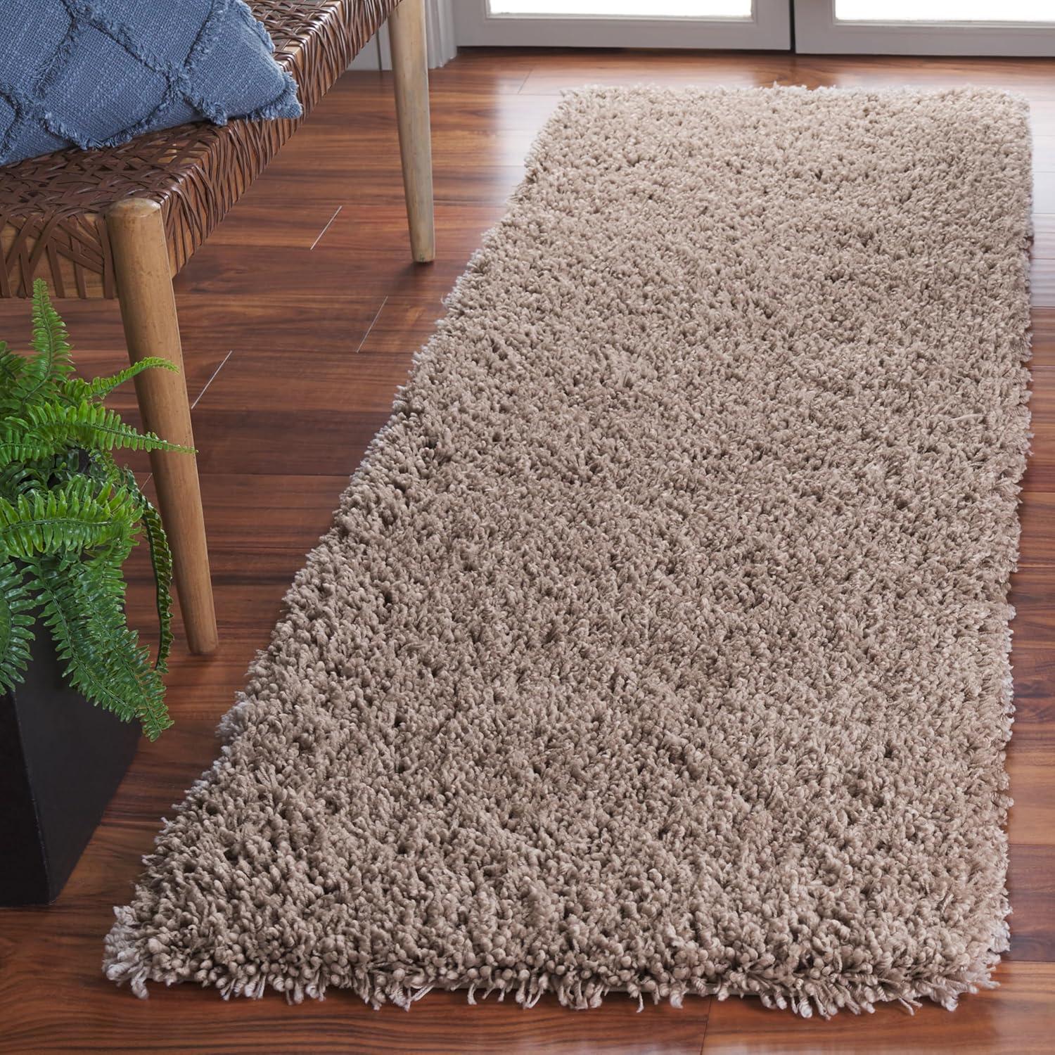 image:imageSAFAVIEH Classic Shag Collection Area Rug 5 x 8 Lime Handmade 175inch Thick Ideal for High Traffic Areas in Living Room Bedroom SG240BTaupe