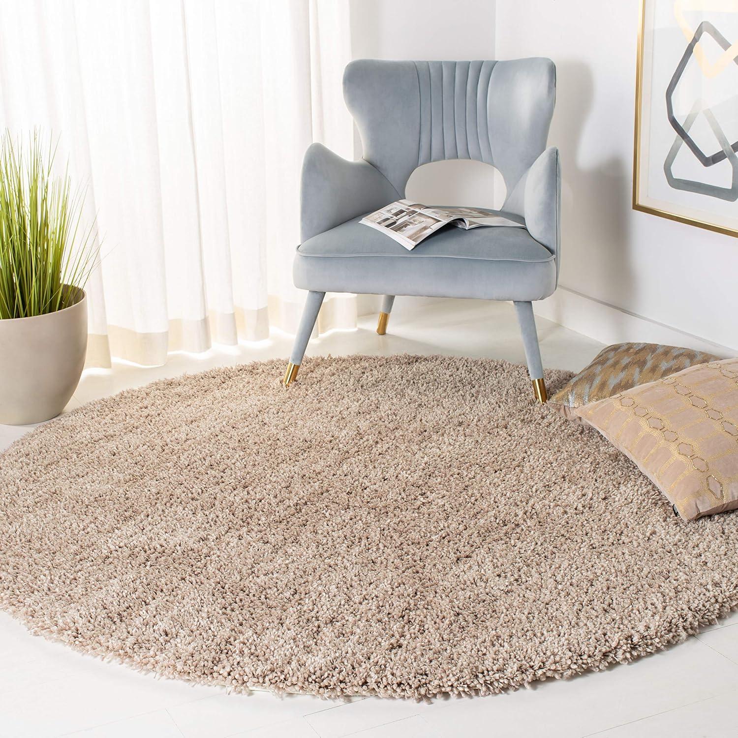 image:imageSAFAVIEH Classic Shag Collection Area Rug 5 x 8 Lime Handmade 175inch Thick Ideal for High Traffic Areas in Living Room Bedroom SG240BTaupe