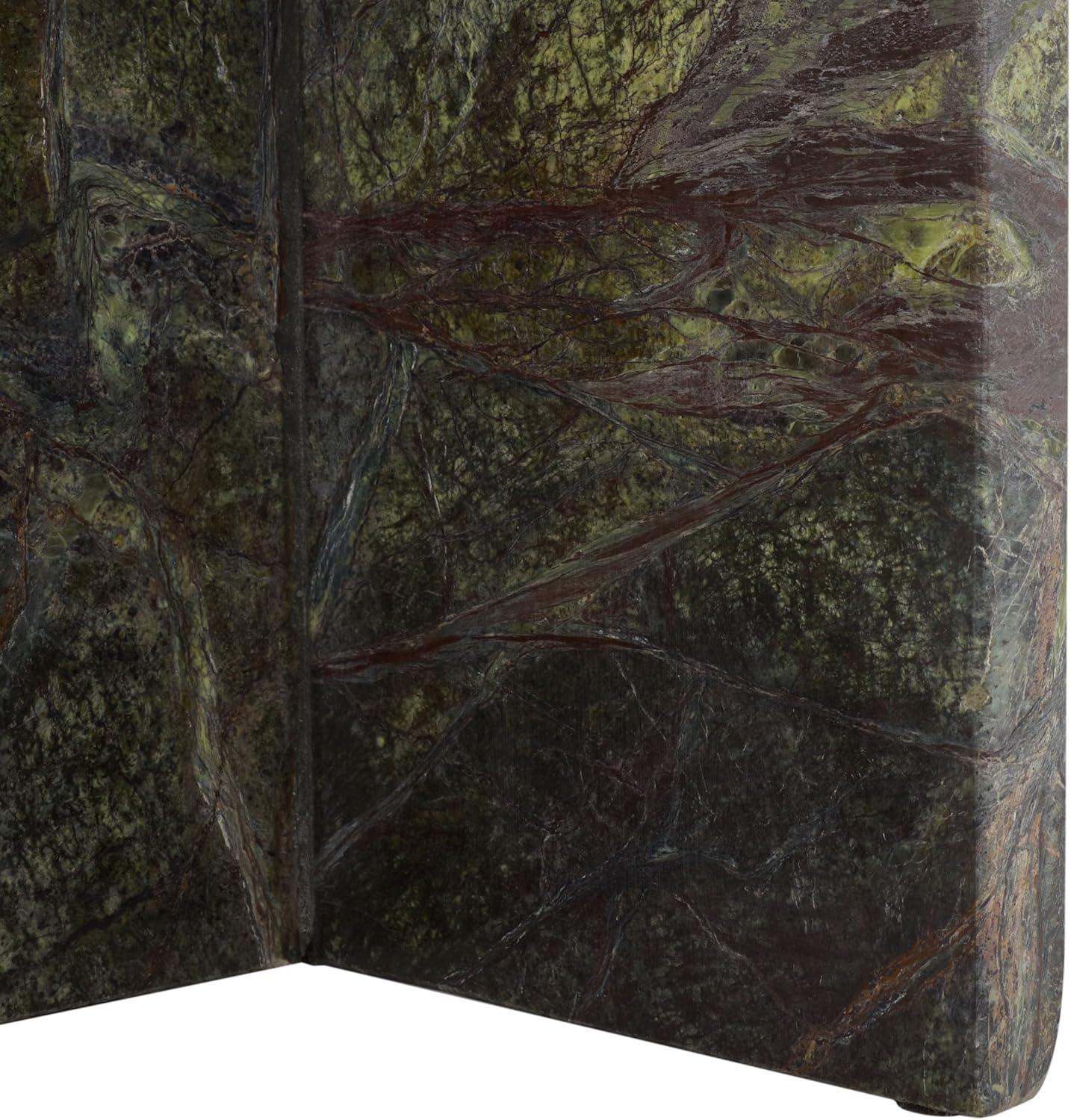 image:imageSAFAVIEH Couture Collection Adriano Brown amp Beige Marble Square Accent Table Fully Assembled Stone Side Table SFV5767AGreenBrown