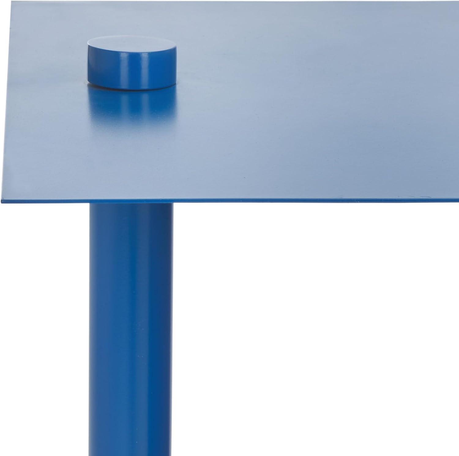 image:imageSAFAVIEH Couture Collection Aldwyn Blue Metal Accent Table Modern Fully Assembled Side Table SFV6803CBlue
