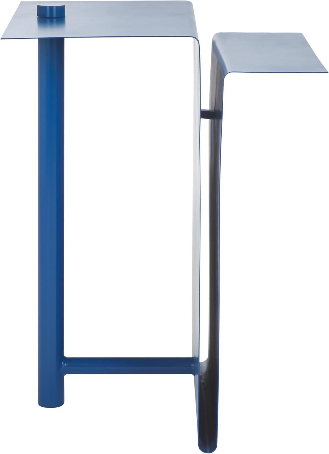 image:imageSAFAVIEH Couture Collection Aldwyn Blue Metal Accent Table Modern Fully Assembled Side Table SFV6803CBlue