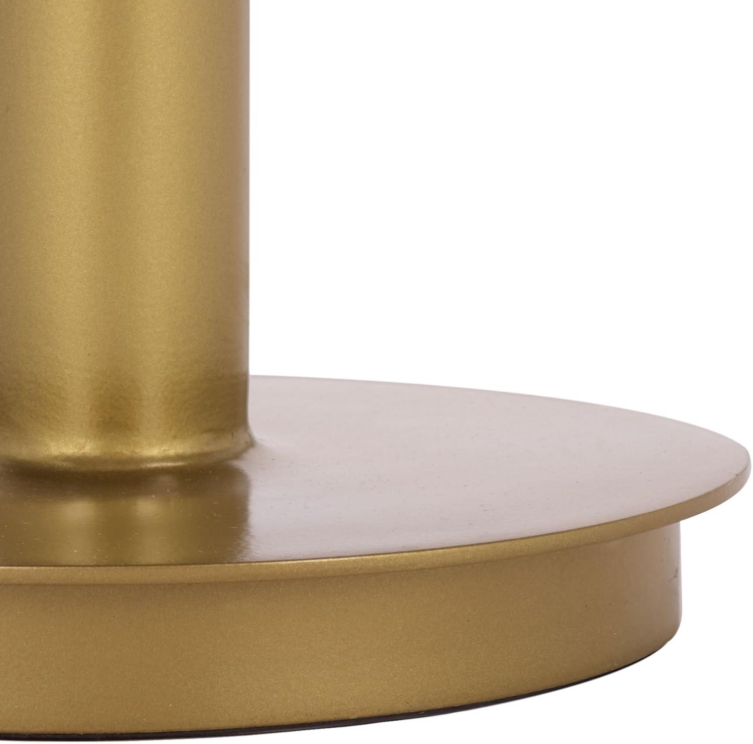 image:imageSAFAVIEH Couture Collection Branxton Brass amp Marble Accent Table Tall Round Side Table Modern Pedestal Design SFV7917ABrassWhite
