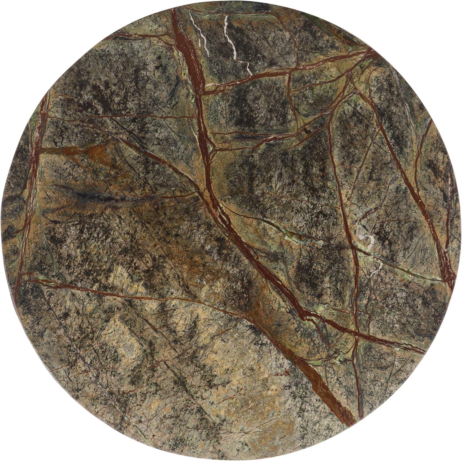 image:imageSAFAVIEH Couture Collection Danny Green amp Brown Stacked Round Marble Accent Table Fully Assembled SFV5766BGreenBrown