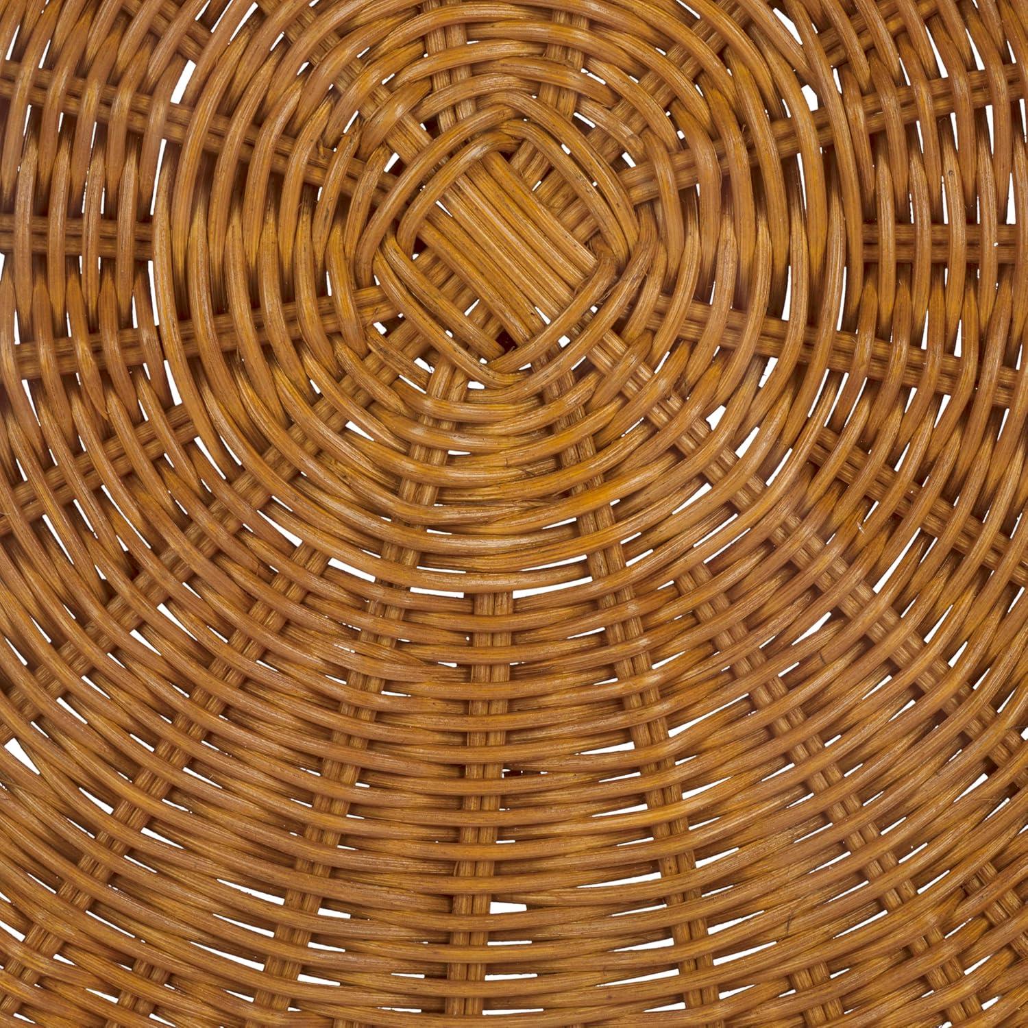 image:imageSAFAVIEH Couture Collection Hylda Natural Rattan Accent Table Round Shape Glass Top Design Fully Assembled CWK3011ANatural
