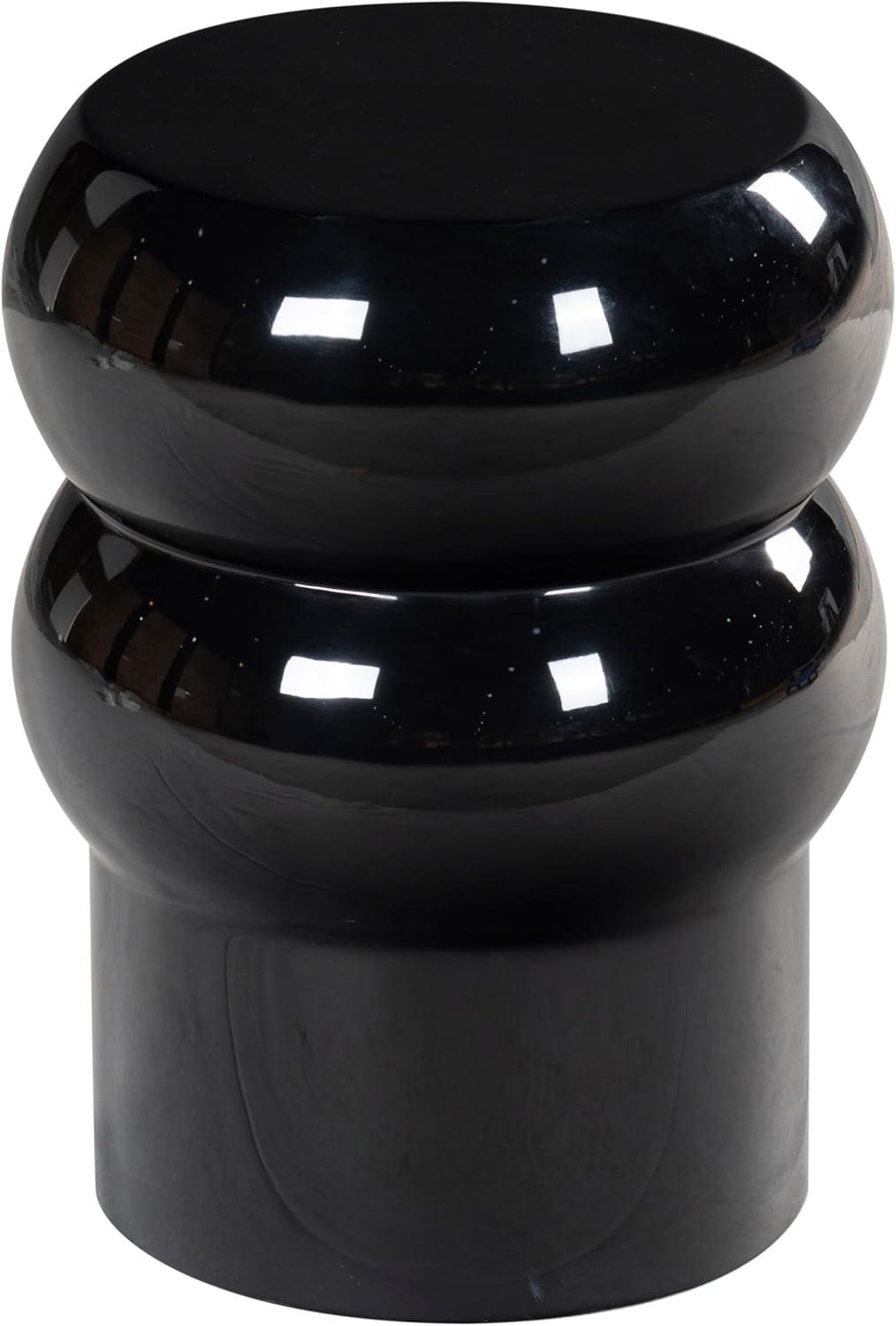 image:imageSAFAVIEH Couture Collection Joy Rosa White Concrete Accent Table Contemporary Sculptural Side Table High Gloss Finish Fully Assembled SFV2620BBlack