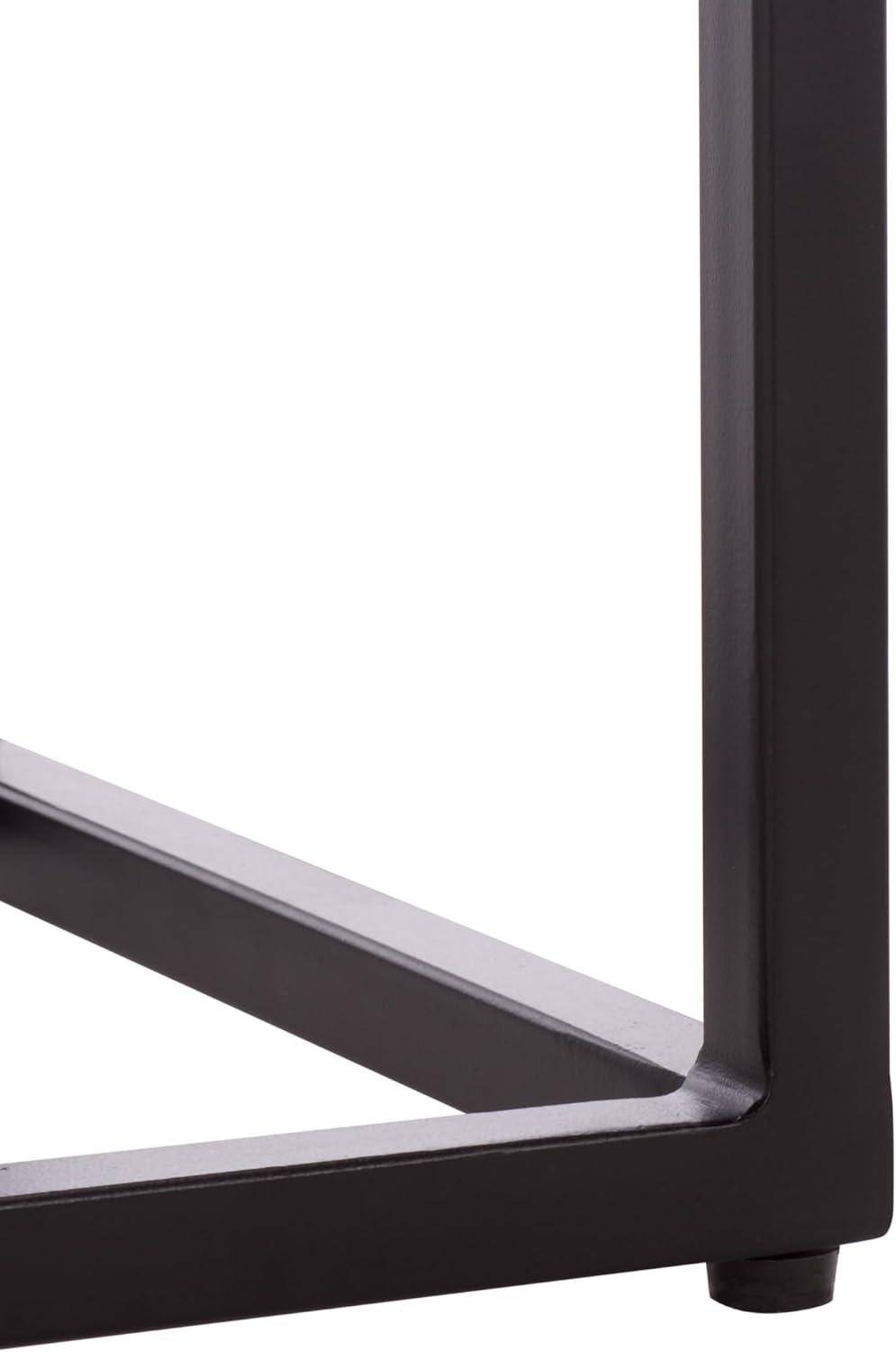 image:imageSAFAVIEH Couture Collection Macklyn Square Light Brown Marble Top Accent Table Black Metal Frame Design Fully Assembled SFV5768ALight BrownBlack