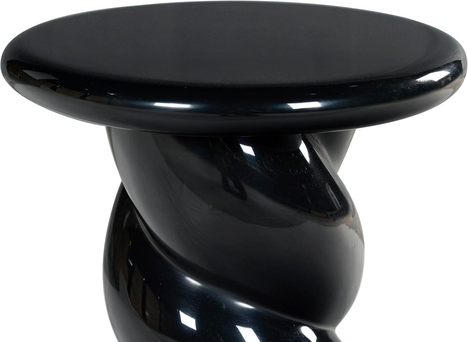 image:imageSAFAVIEH Couture Collection Noelly Olive Green Concrete Accent Table Contemporary Swirl Pedestal Side Table High Gloss Finish Fully Assembled SFV2621CBlack