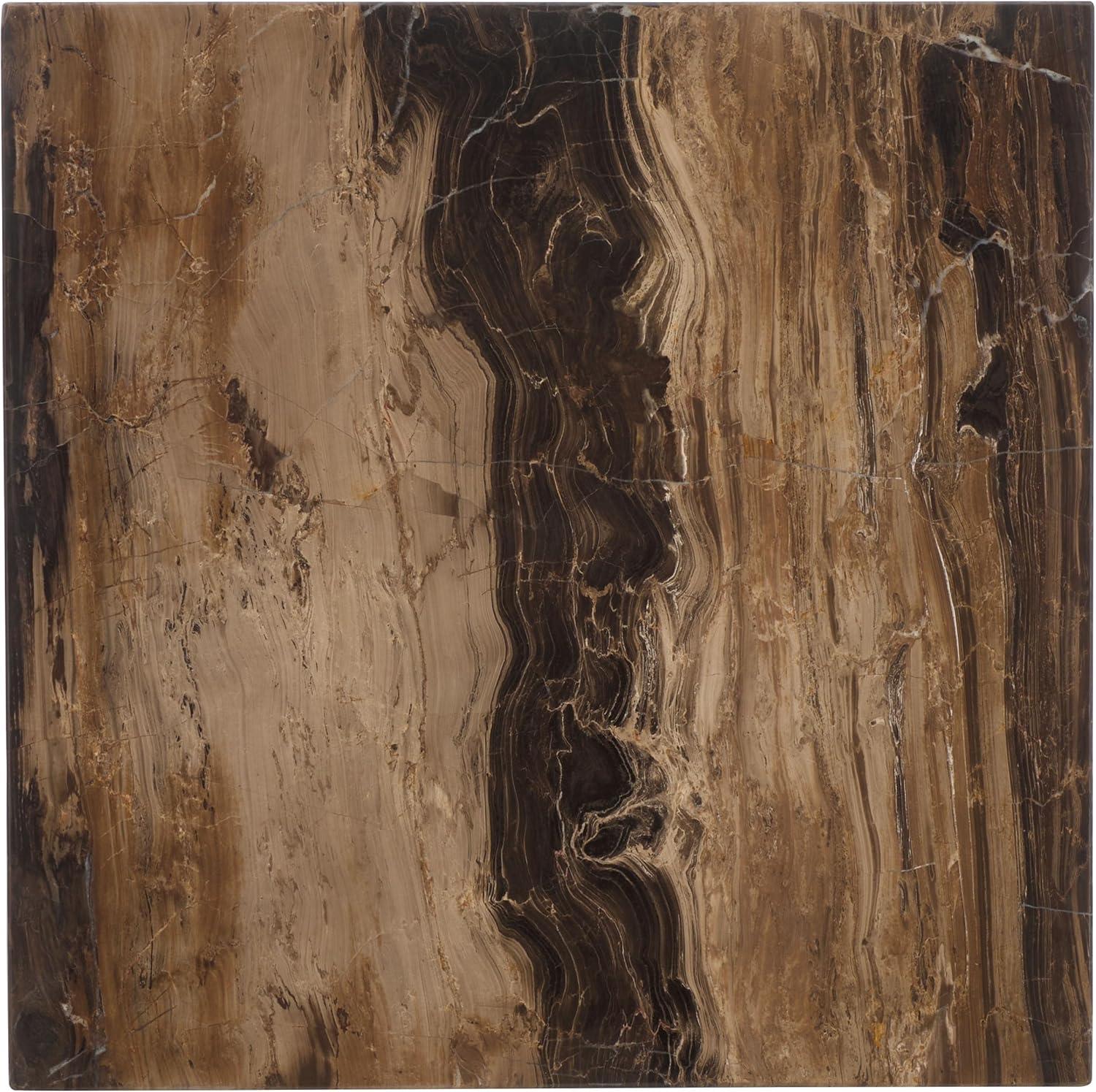 image:imageSAFAVIEH Couture Collection Olivia Black Square Travertine Accent Table Sculptural Pedestal Display Table SFV9702CBrown