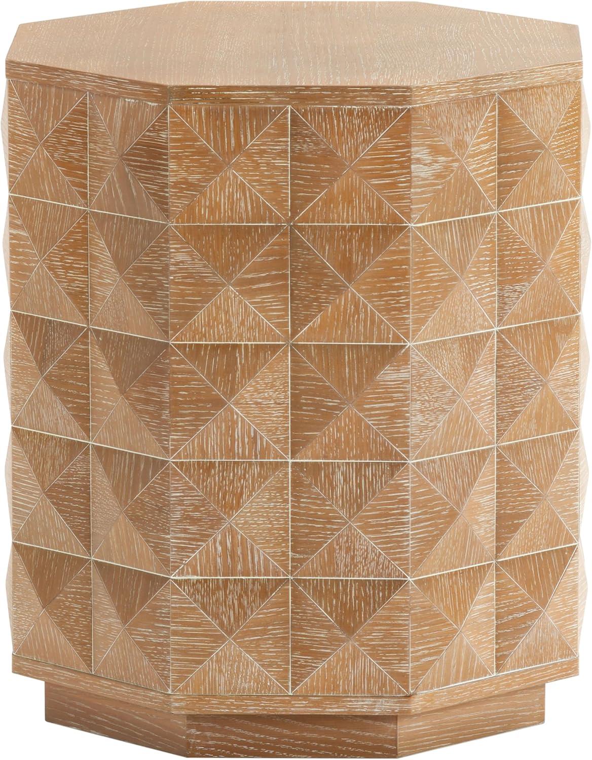 image:imageSAFAVIEH Couture Collection Patty Black Accent Table Octagonal Side Table Carved Design Fully Assembled SFV7252ANatural