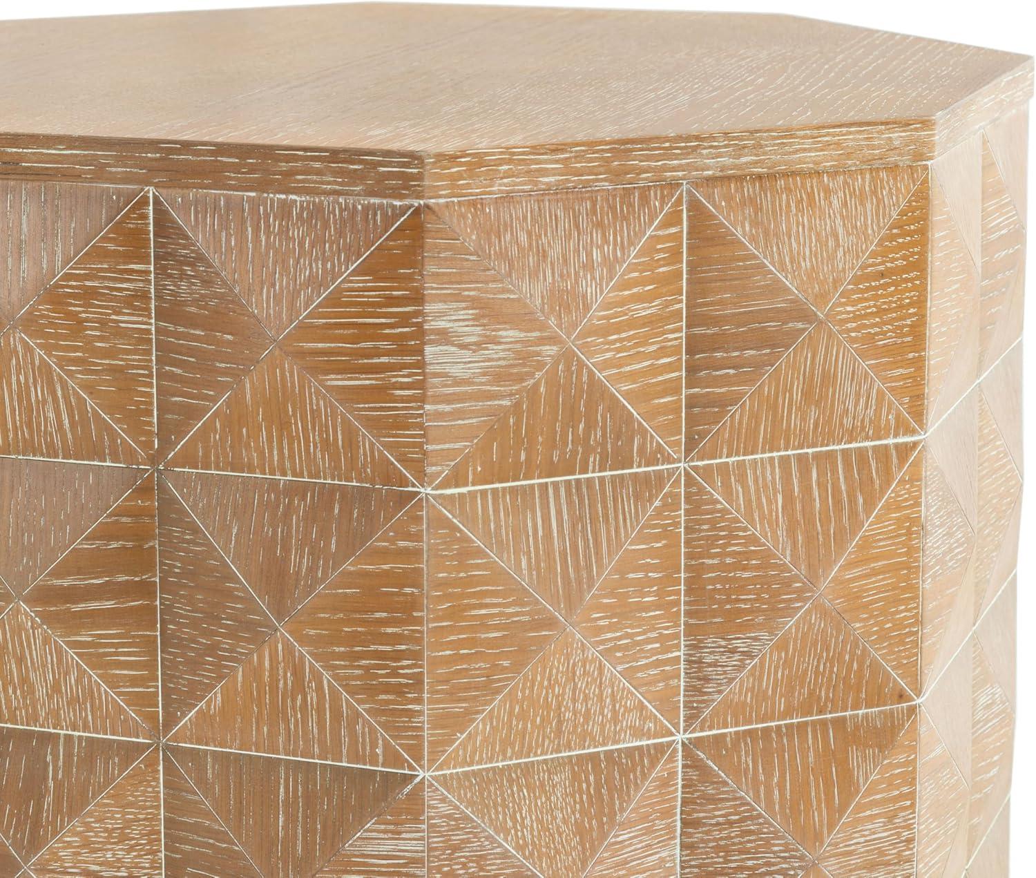 image:imageSAFAVIEH Couture Collection Patty Black Accent Table Octagonal Side Table Carved Design Fully Assembled SFV7252ANatural
