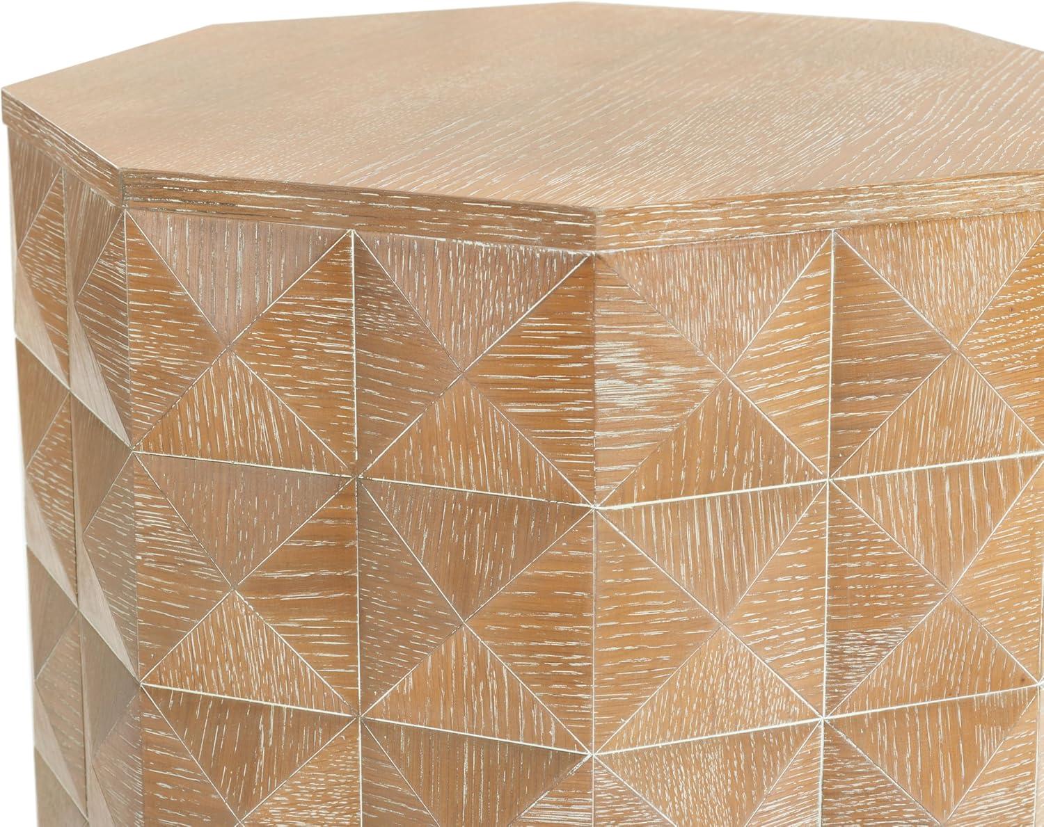 image:imageSAFAVIEH Couture Collection Patty Black Accent Table Octagonal Side Table Carved Design Fully Assembled SFV7252ANatural