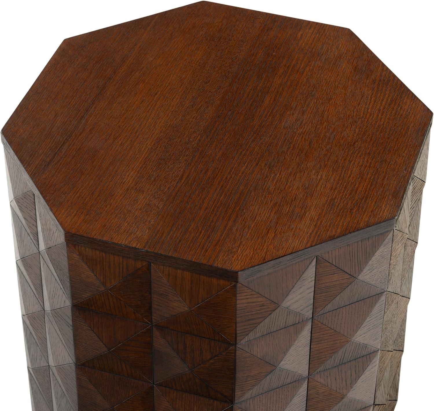 image:imageSAFAVIEH Couture Collection Patty Black Accent Table Octagonal Side Table Carved Design Fully Assembled SFV7252AWalnut
