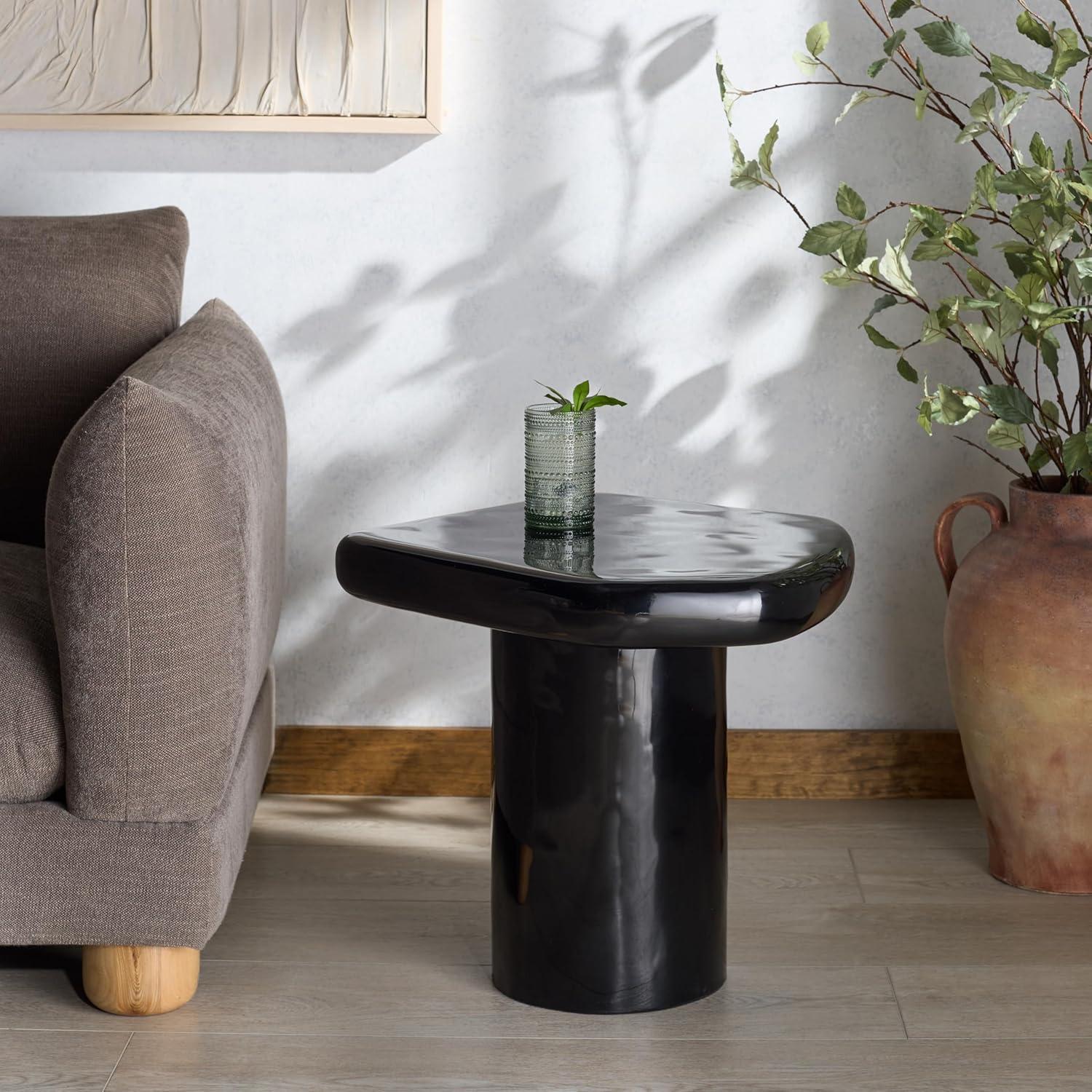 image:imageSAFAVIEH Couture Collection Rhianna White Concrete Accent Table Sculptural Side Table Modern Design SFV2608ABlack