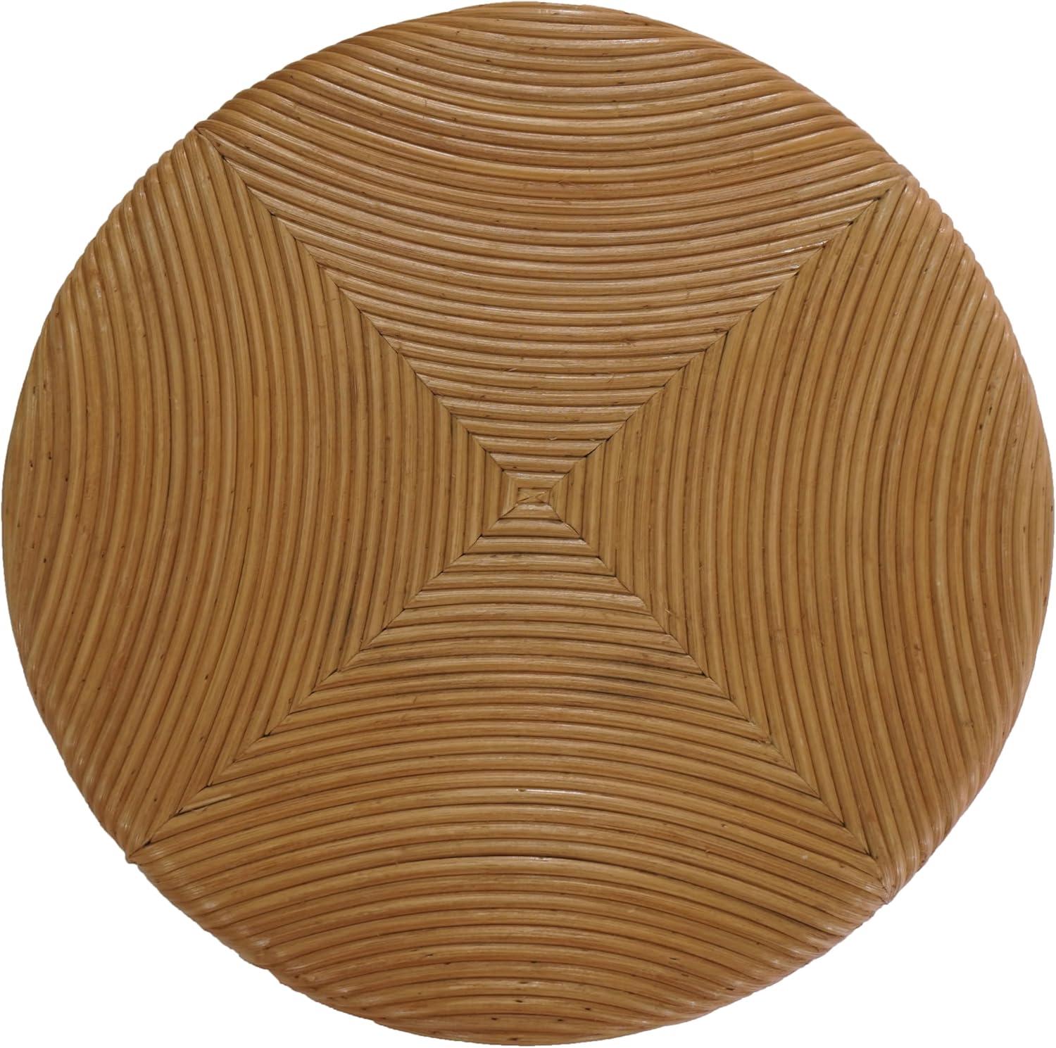 image:imageSAFAVIEH Couture Collection Rhynne Natural Round Rattan Accent Table Fully Assembled Sculptural Side Table for Living Room Bedroom or Lounge Space CWK3030ANatural