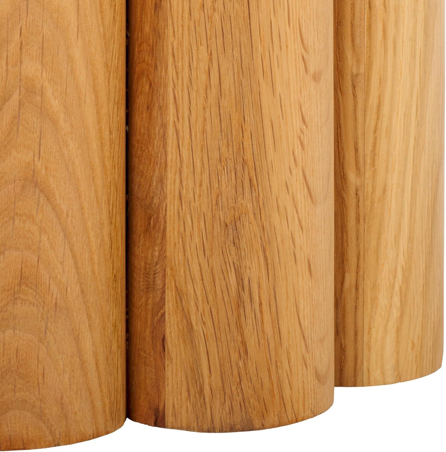 image:imageSAFAVIEH Couture Collection Roxiella Black Solid Wood amp Round Marble Top Accent Table Pedestal Design Sculptural Modern Side Table SFV9732BBrownNatural