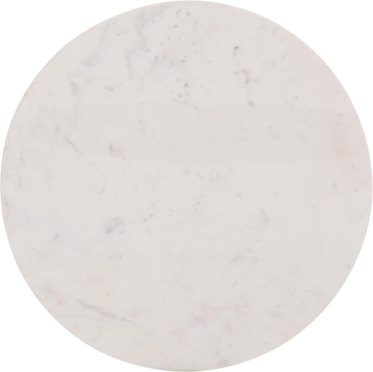 image:imageSAFAVIEH Couture Collection Sonia Clara Walnut Brown Accent Table Round Side Table Sculptural Base with White Marble Top SFV5787AWalnutWhite