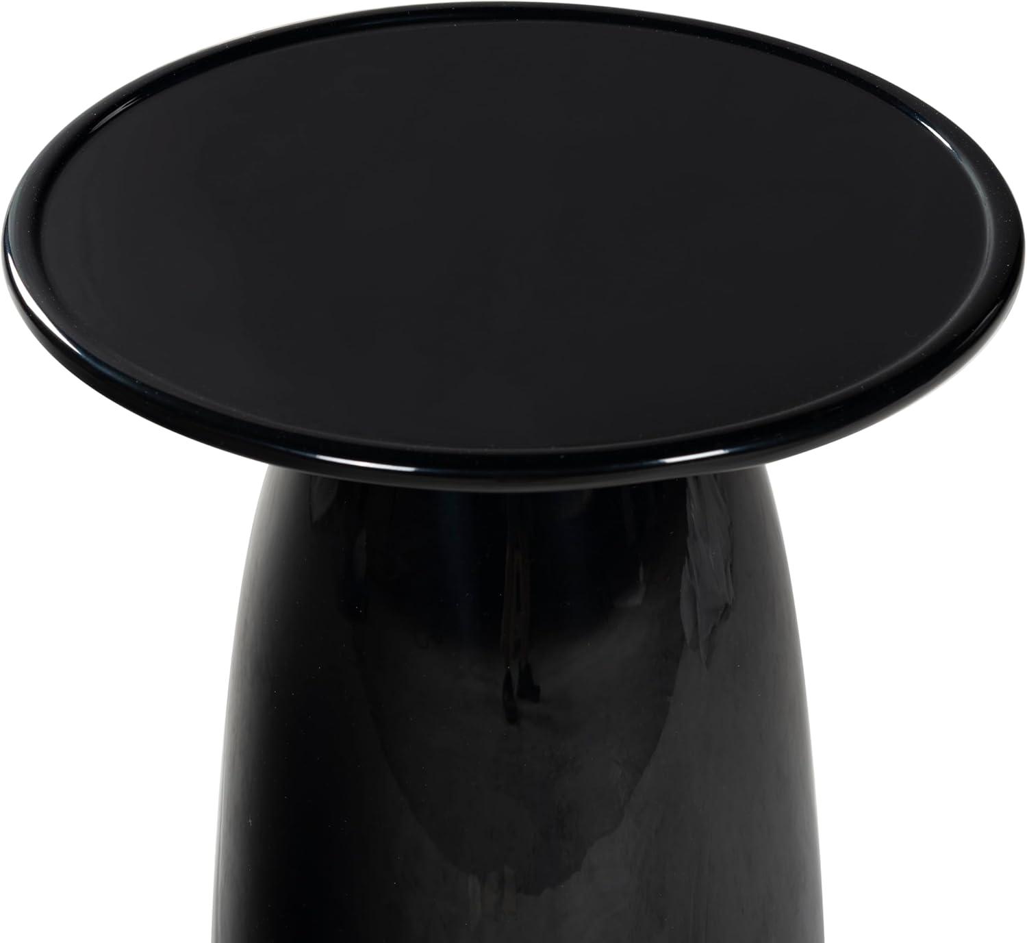 image:imageSAFAVIEH Couture Collection Stephan Olive Green Concrete Accent Table Sculptural High Gloss Finish Modern Round Top Fully Assembled SFV2617BBlack
