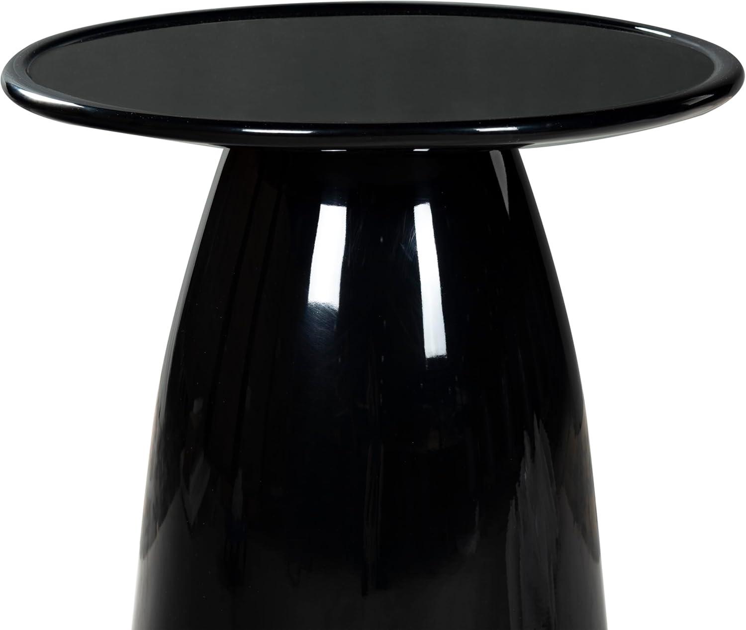 image:imageSAFAVIEH Couture Collection Stephan Olive Green Concrete Accent Table Sculptural High Gloss Finish Modern Round Top Fully Assembled SFV2617BBlack