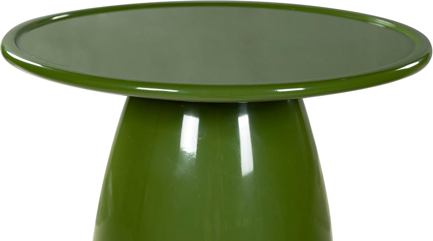 image:imageSAFAVIEH Couture Collection Stephan Olive Green Concrete Accent Table Sculptural High Gloss Finish Modern Round Top Fully Assembled SFV2617BOlive Green