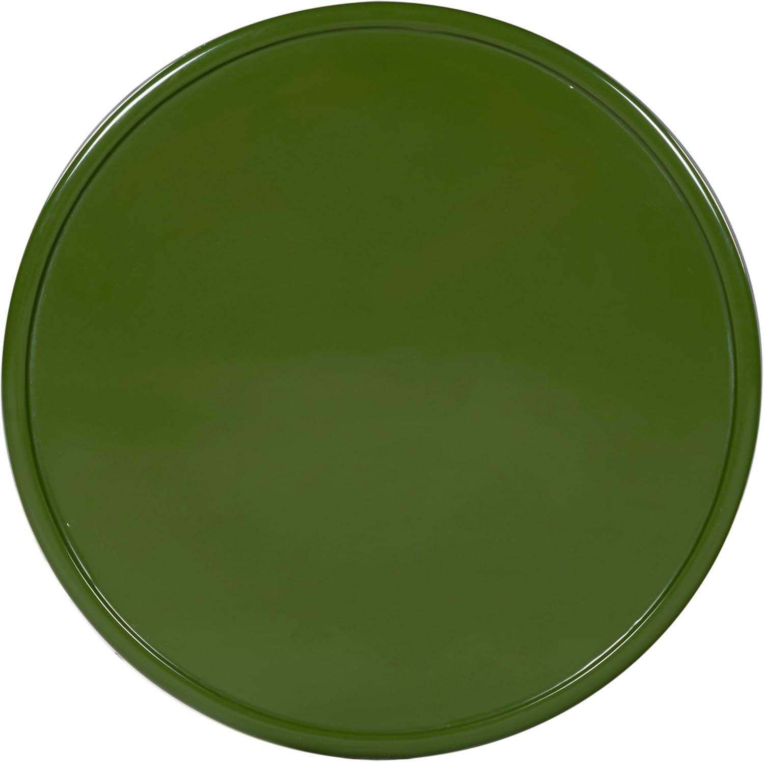 image:imageSAFAVIEH Couture Collection Stephan Olive Green Concrete Accent Table Sculptural High Gloss Finish Modern Round Top Fully Assembled SFV2617BOlive Green