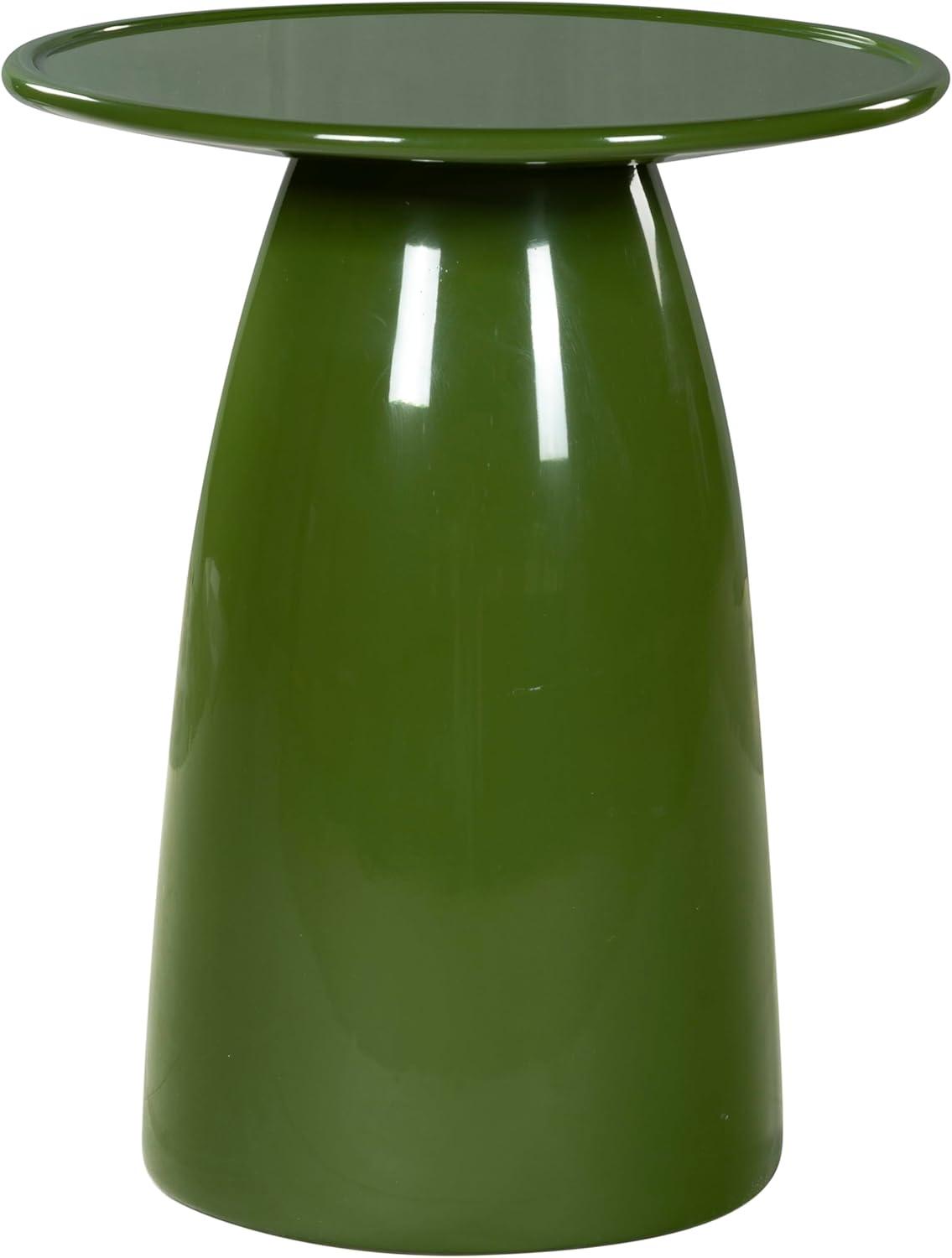 image:imageSAFAVIEH Couture Collection Stephan Olive Green Concrete Accent Table Sculptural High Gloss Finish Modern Round Top Fully Assembled SFV2617BOlive Green