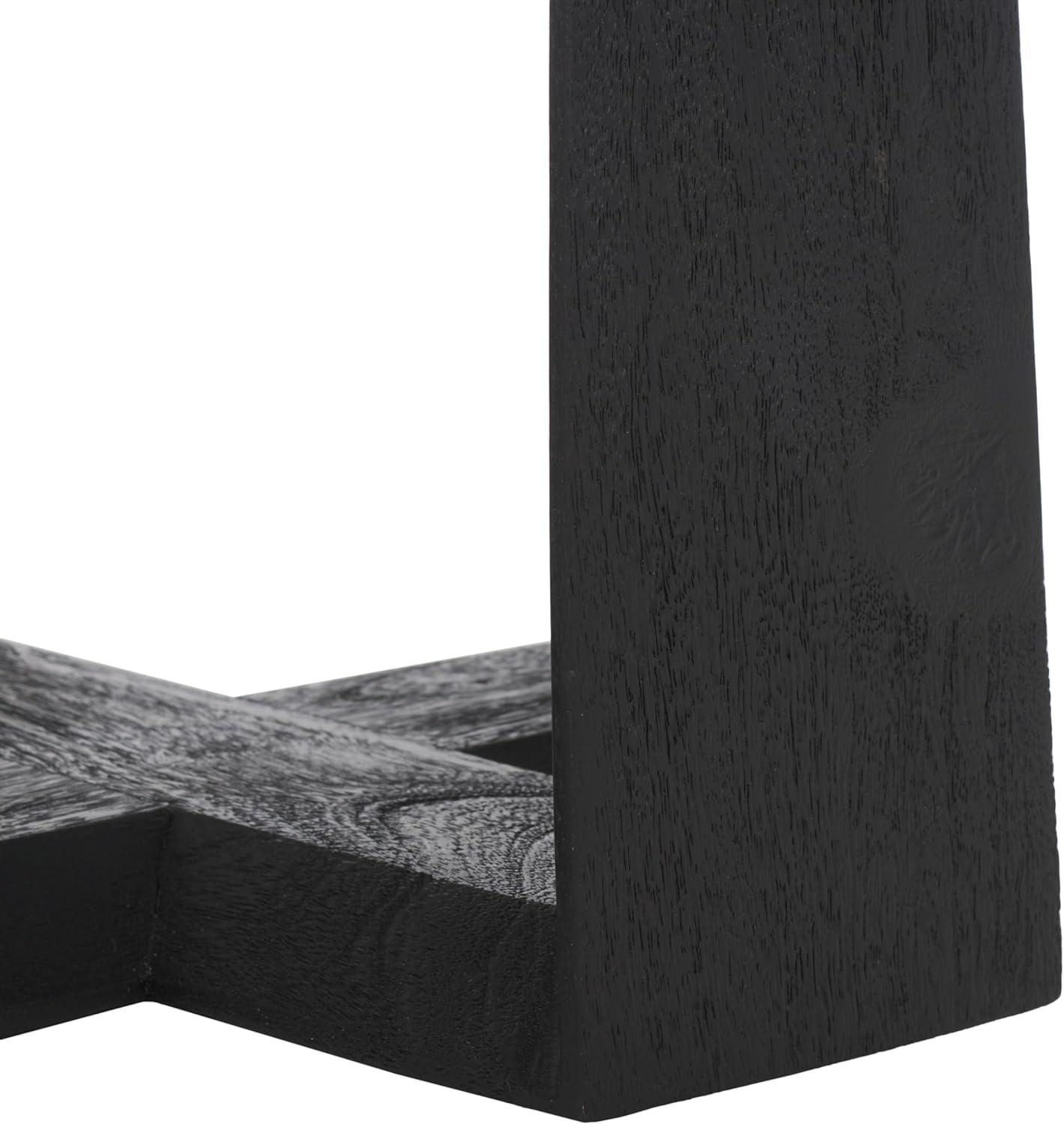 image:imageSAFAVIEH Couture Collection Trenton Brown Marble Accent Table Round Top with Sculptural Wood Base SFV9704BWhiteBlack