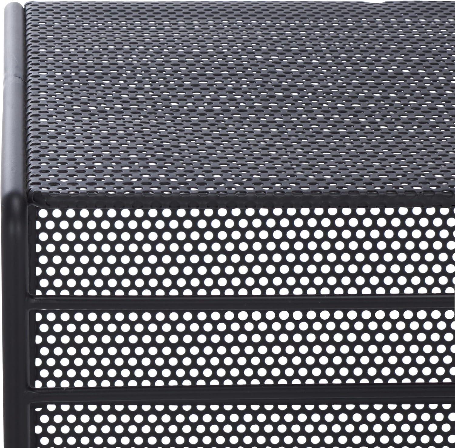 image:imageSAFAVIEH Couture Collection Viktoria Blue Metal Accent Table Sculptural Modern Side Table Geometric Cutout Design Fully Assembled SFV6808BBlack