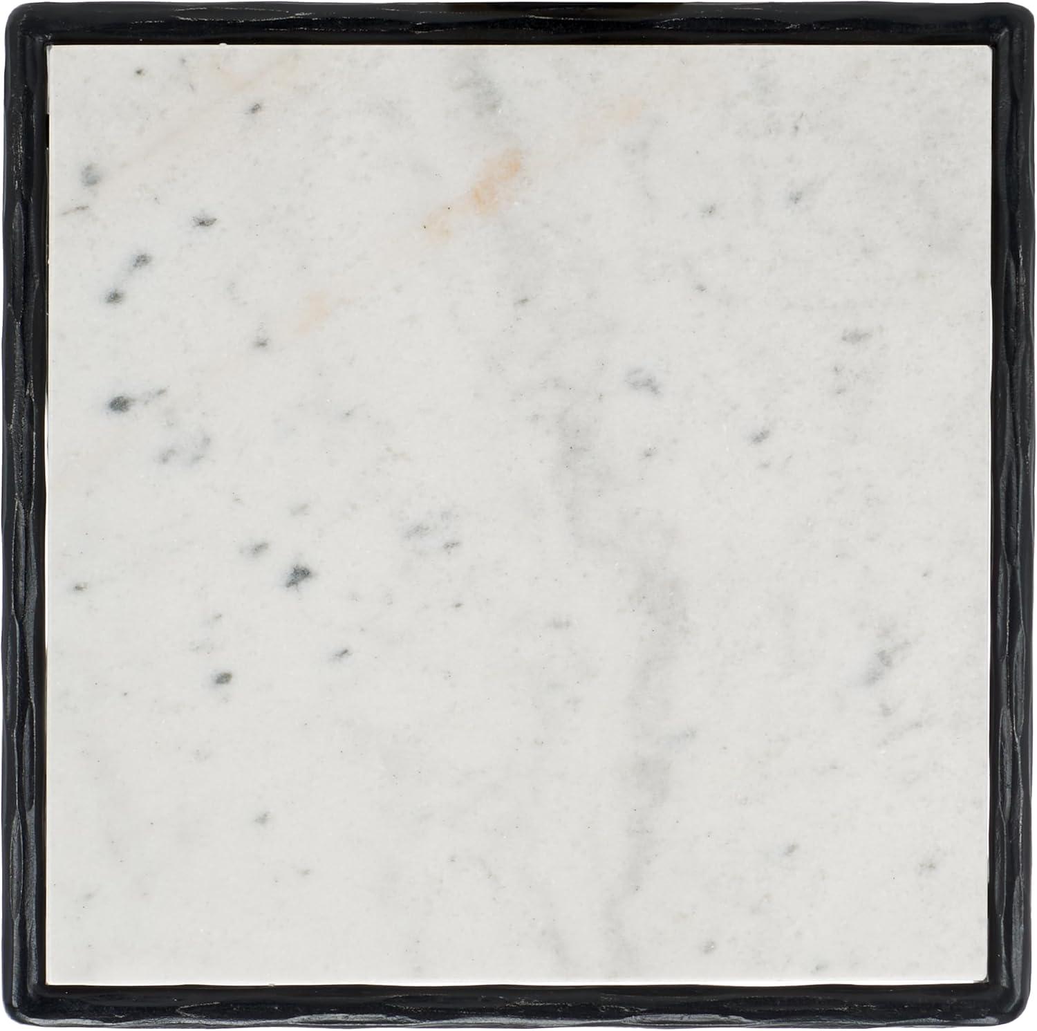 image:imageSAFAVIEH Couture Collection Debbie WhiteBrass Square Metal Accent Table Fully AssembledBlackWhite