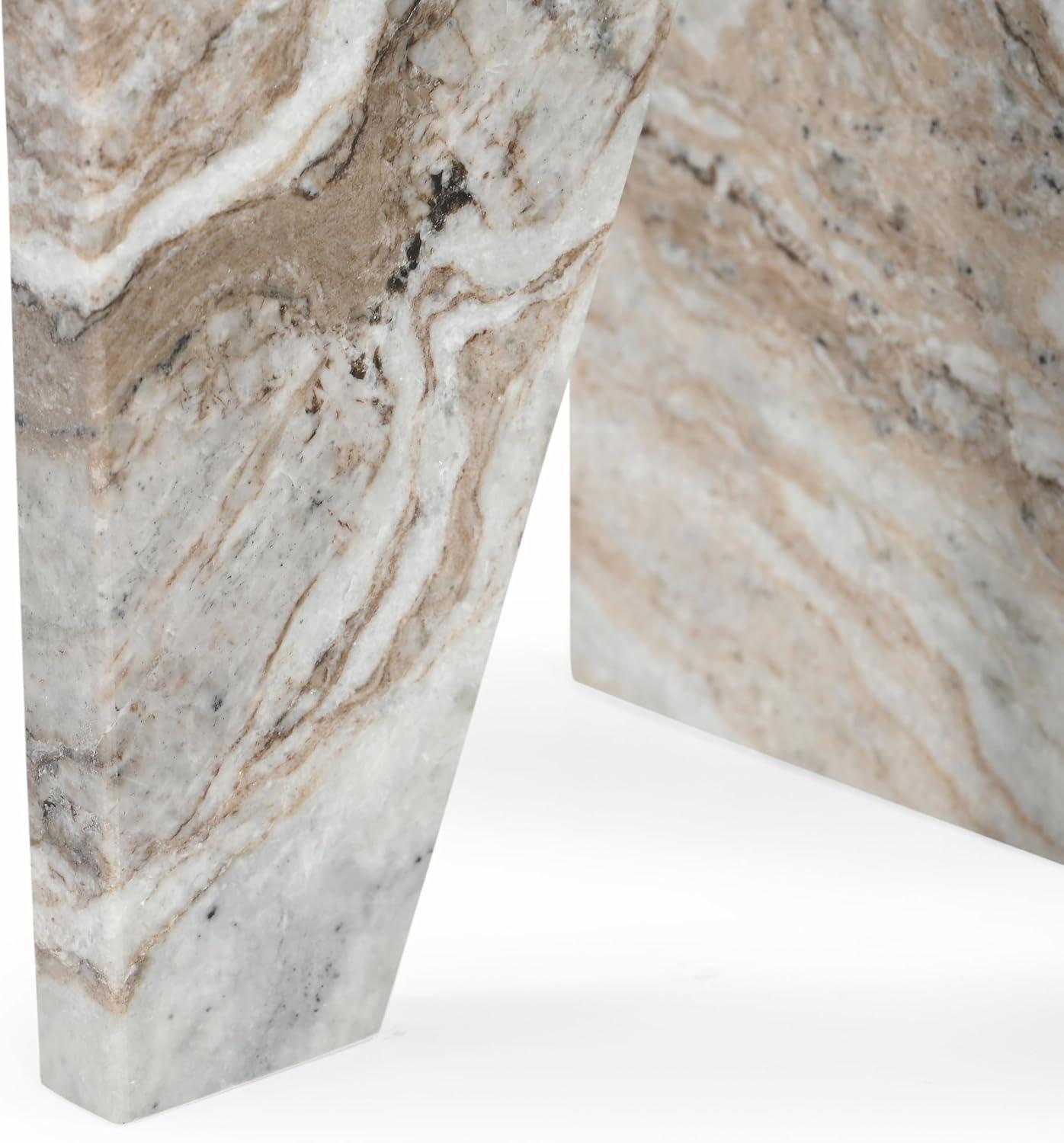 image:imageSAFAVIEH Couture Collection Devlin Red Marble Drink Table Fully AssembledBrown