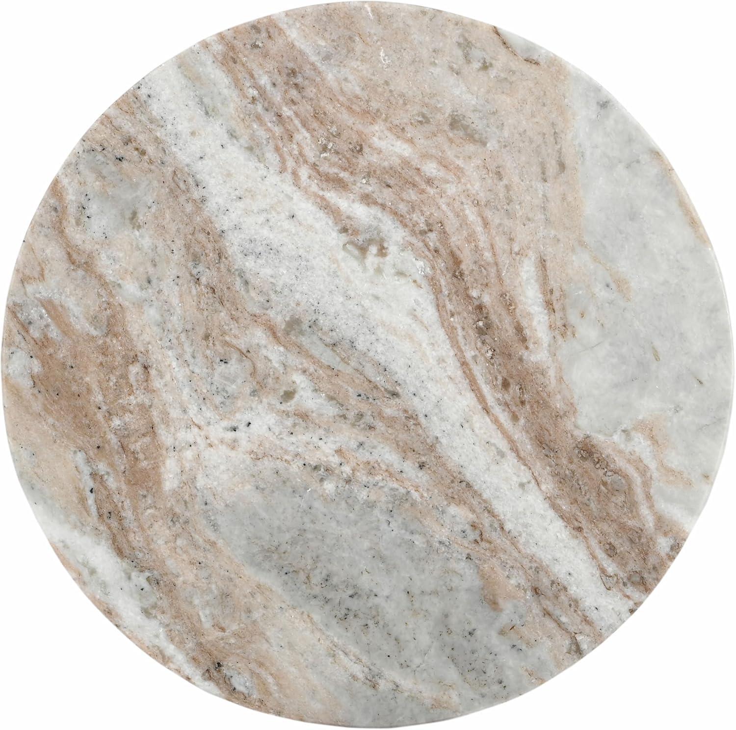 image:imageSAFAVIEH Couture Collection Devlin Red Marble Drink Table Fully AssembledBrown