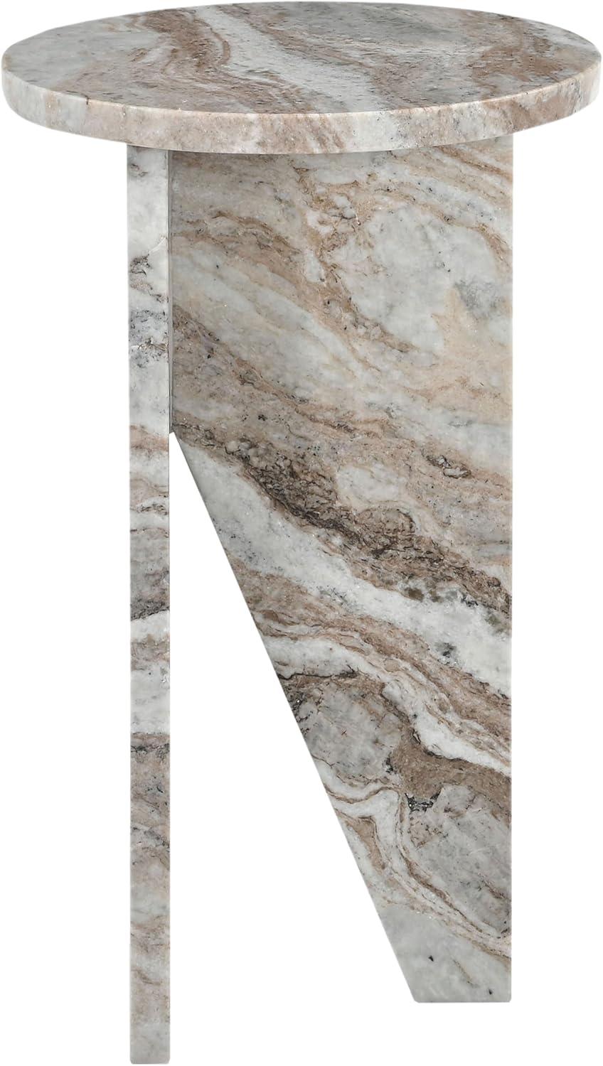 image:imageSAFAVIEH Couture Collection Devlin Red Marble Drink Table Fully AssembledBrown