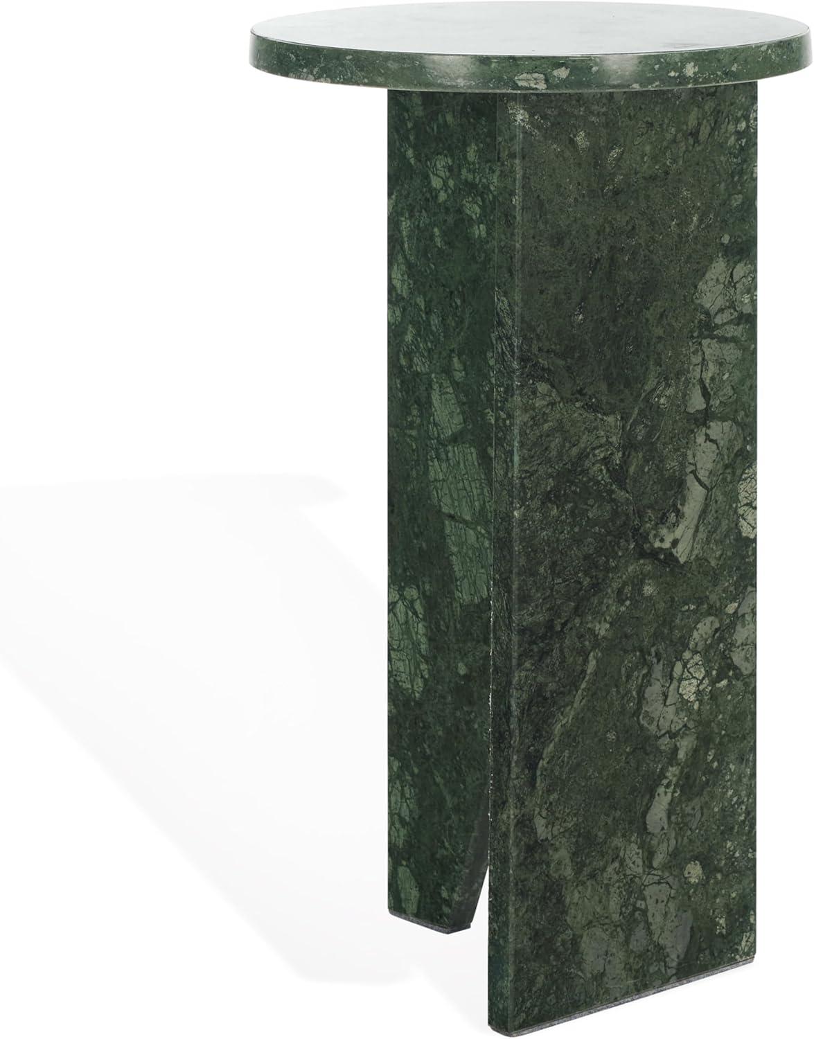 image:imageSAFAVIEH Couture Collection Devlin Red Marble Drink Table Fully AssembledGreen