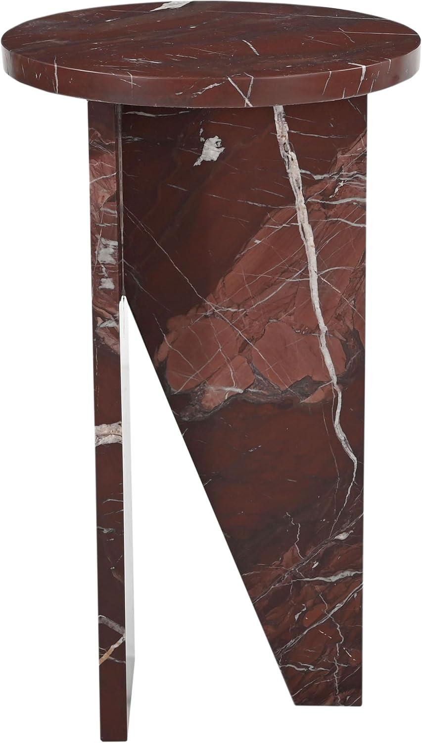 image:imageSAFAVIEH Couture Collection Devlin Red Marble Drink Table Fully AssembledRed