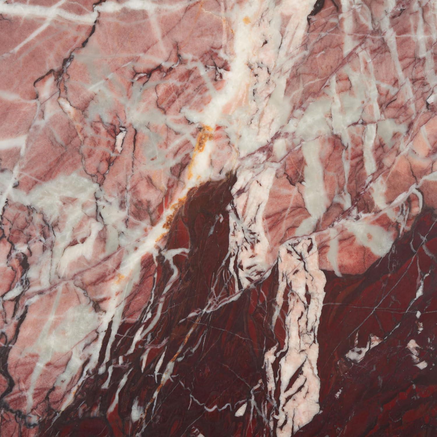 image:imageSAFAVIEH Couture Collection Devlin Red Marble Drink Table Fully AssembledRed