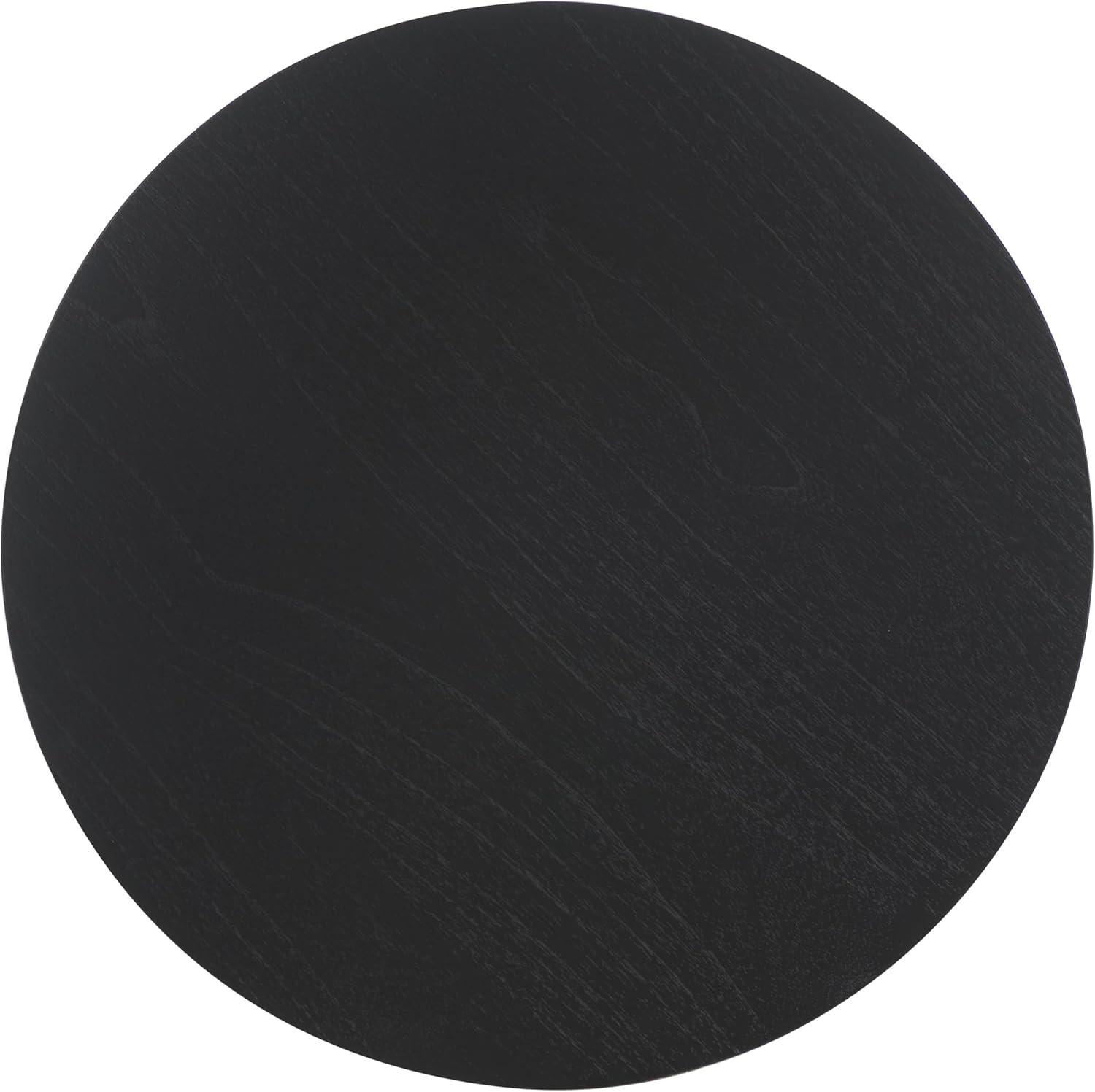 image:imageSAFAVIEH Couture Collection Leonardi Natural Brown Round Top Accent TableBlack