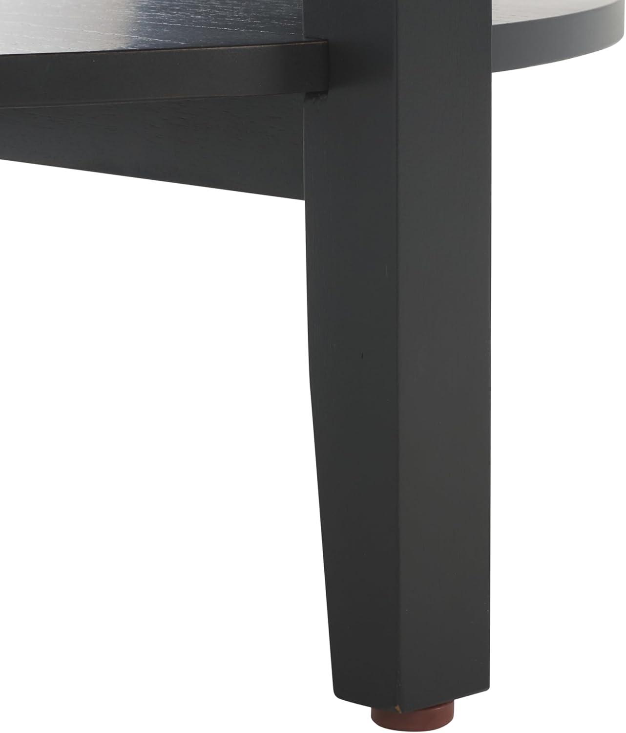 image:imageSAFAVIEH Couture Collection Leonardi Natural Brown Round Top Accent TableBlack