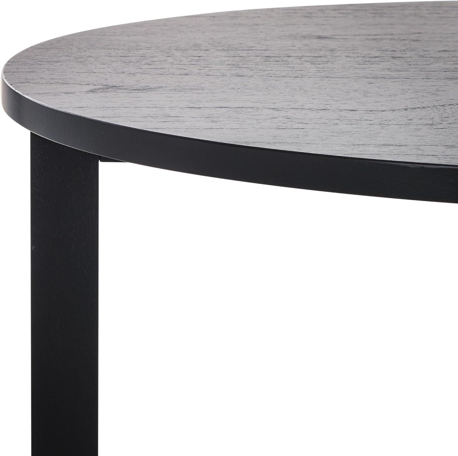 image:imageSAFAVIEH Couture Collection Leonardi Natural Brown Round Top Accent TableBlack