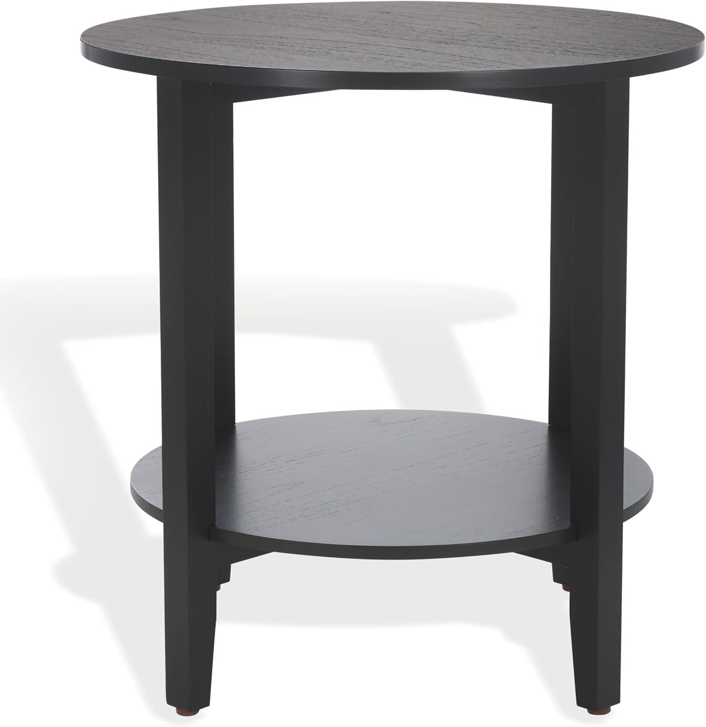 image:imageSAFAVIEH Couture Collection Leonardi Natural Brown Round Top Accent TableBlack