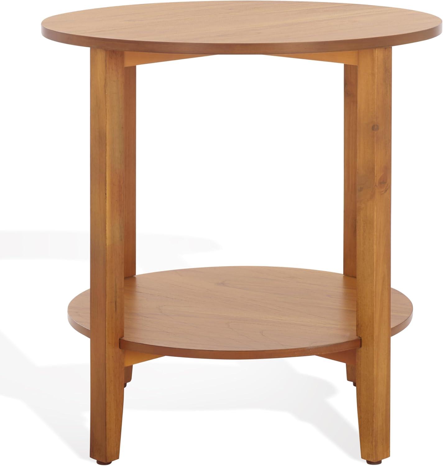 image:imageSAFAVIEH Couture Collection Leonardi Natural Brown Round Top Accent TableNatural