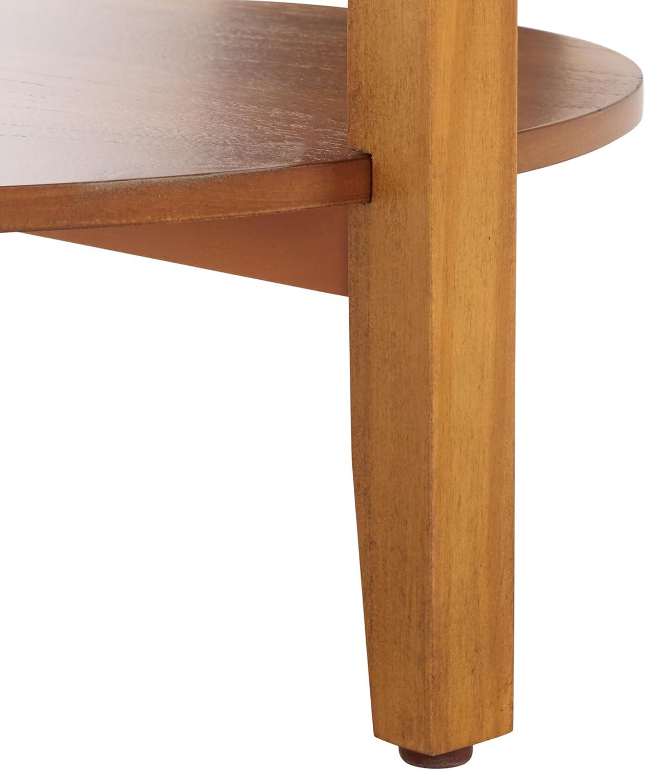 image:imageSAFAVIEH Couture Collection Leonardi Natural Brown Round Top Accent TableNatural