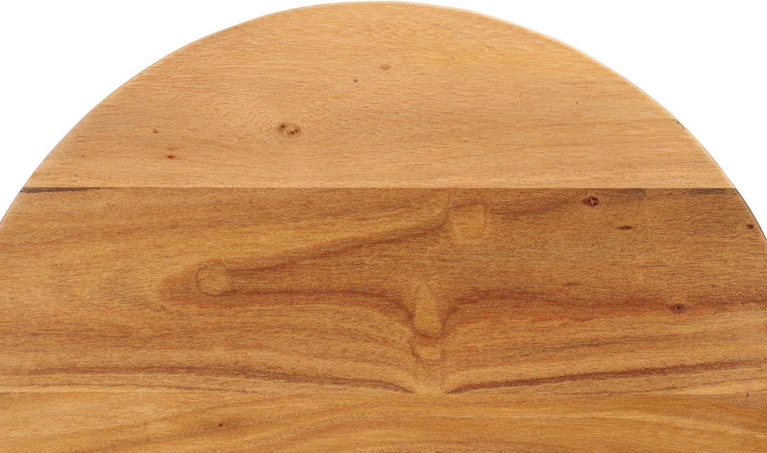 image:imageSAFAVIEH Couture Collection Tasharose Natural Brown Solid Wood Natural amp Clear Glass Top Pedestal Accent TableNaturalClear