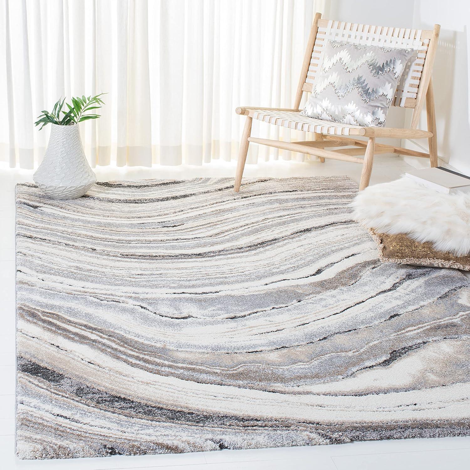 image:imageSAFAVIEH Cyrus Shag Collection Area Rug 9 x 12 Ivory amp Grey Modern Abstract Design NonShedding amp Easy Care 08inch Thick Ideal for High Traffic Areas in Living Room Bedroom CYR124AIvoryGrey