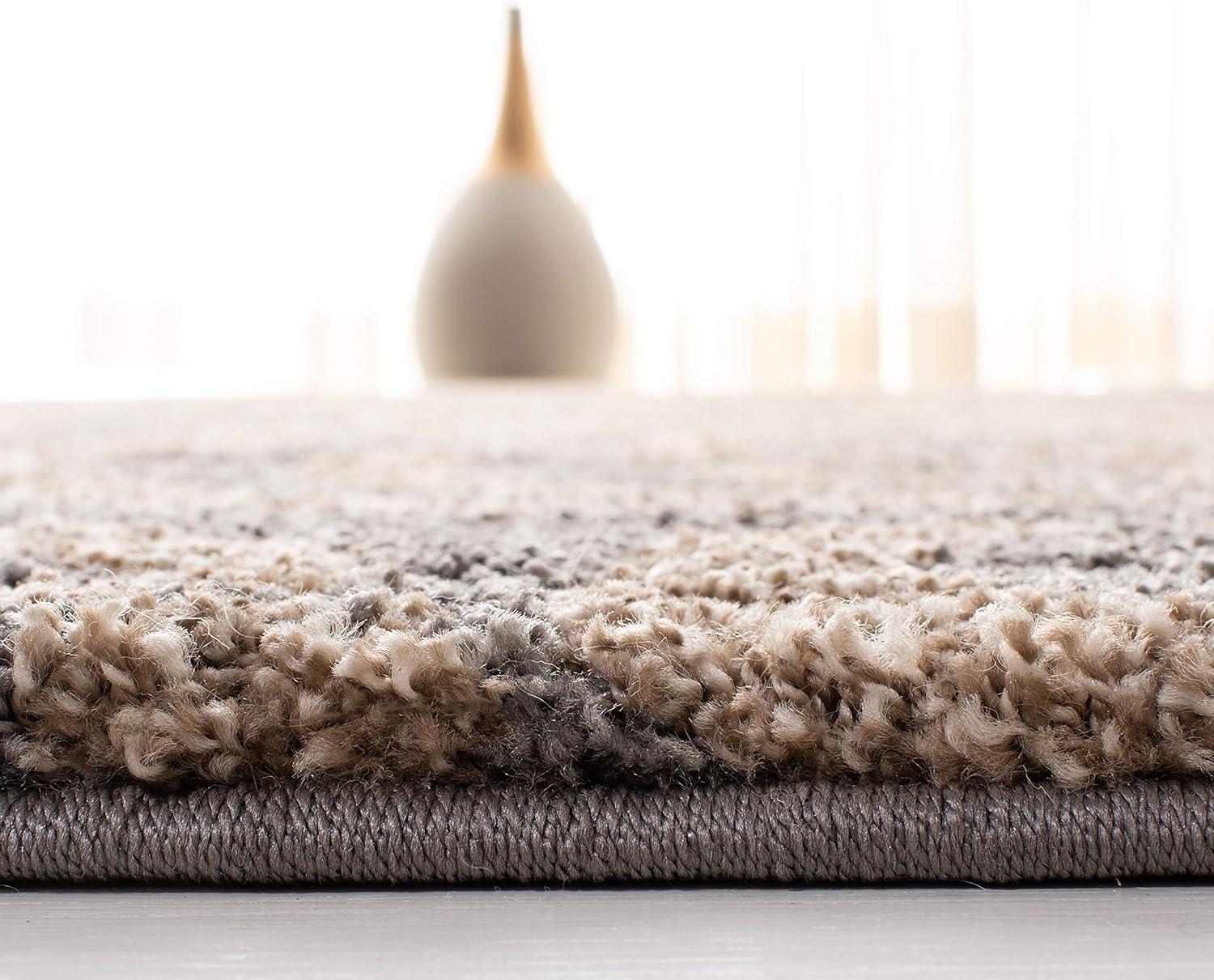 image:imageSAFAVIEH Florida Shag Collection Area Rug 53 x 76 Grey amp Beige Damask Design NonShedding amp Easy Care 12inch Thick Ideal for High Traffic Areas in Living Room Bedroom SG4628013GreyBeige