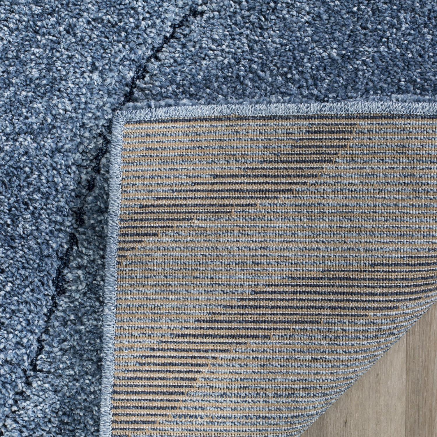 image:imageSAFAVIEH Florida Shag Collection Area Rug 86 x 12 Dark Blue amp Cream NonShedding amp Easy Care 12inch Thick Ideal for High Traffic Areas in Living Room Bedroom SG4726511CreamGrey