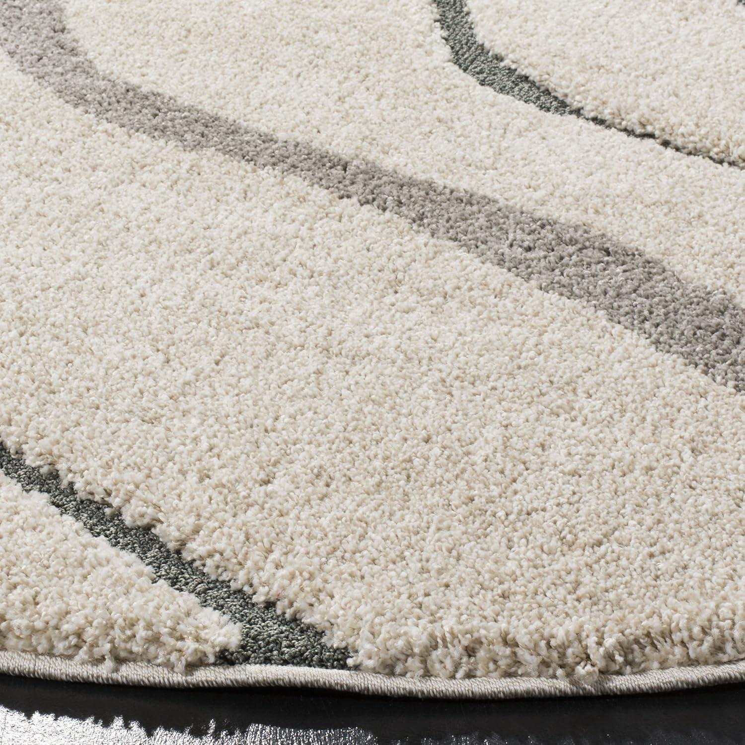 image:imageSAFAVIEH Florida Shag Collection Area Rug 86 x 12 Dark Blue amp Cream NonShedding amp Easy Care 12inch Thick Ideal for High Traffic Areas in Living Room Bedroom SG4726511CreamLight Blue