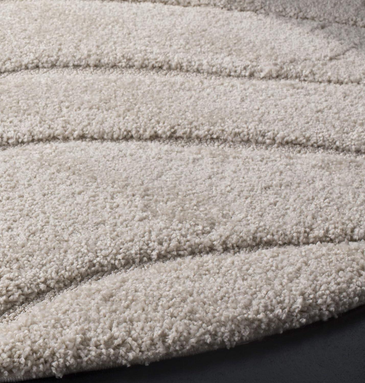 image:imageSAFAVIEH Florida Shag Collection Area Rug 86 x 12 Dark Blue amp Cream NonShedding amp Easy Care 12inch Thick Ideal for High Traffic Areas in Living Room Bedroom SG4726511Creme